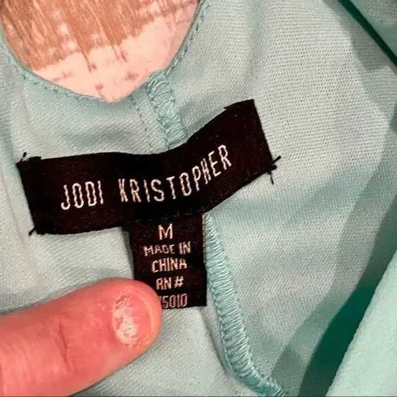 Jodi Kristopher Dress Sleeveless Mint Green Fringe - Picture 11 of 16